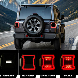 2X Rear Smoked LED Tail Lights W/Reverse Turn Signal For Jeep Wrangler JL 18-21