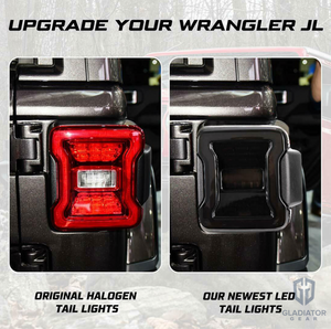 2X Rear Smoked LED Tail Lights W/Reverse Turn Signal For Jeep Wrangler JL 18-21