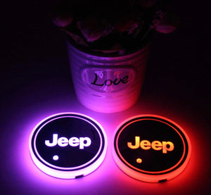 Unique Jeep Logo Cup Holder LEDs
