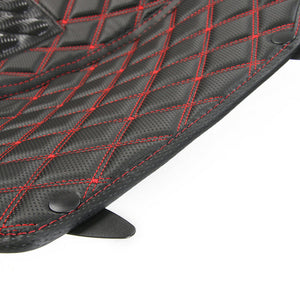 Premium Red Accent Leather Floor Mats